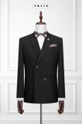372 Bộ Vest đen 6 nút cổ vengoc #1